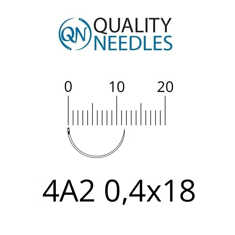 Голки хірургічні колючі, 4/8, звичайне вушко, розмір 0,4х18 мм, 10 шт